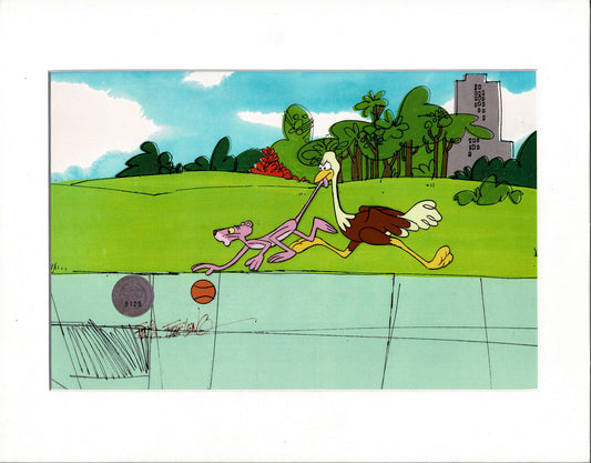 Pink Panther Rare Friz Freleng SIGNED Production Animation Cel 1972 DePatie Freleng o
