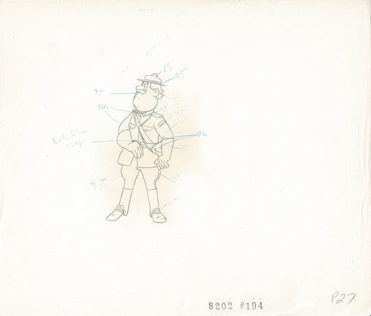Jiminy Cricket Production Animation Cel Drawing Disney 1950's Educational Series