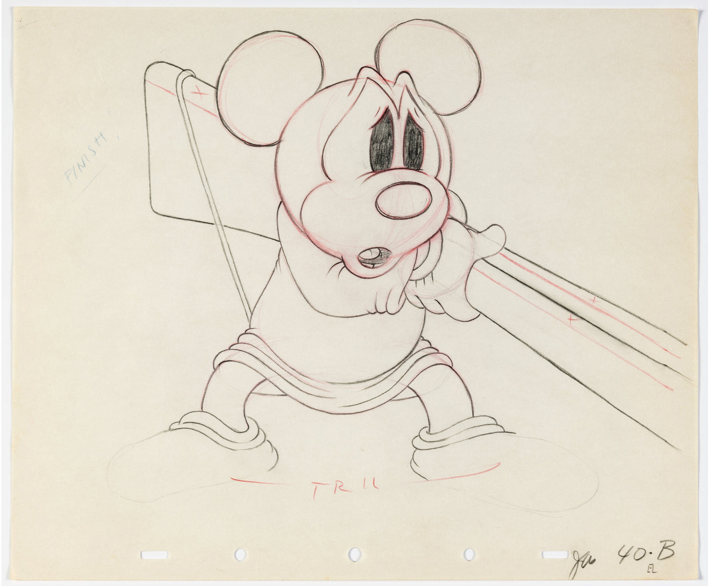 Mickey Mouse 1938 Original Production Animation Cel Drawing from Disney Mickey's Parrot 40