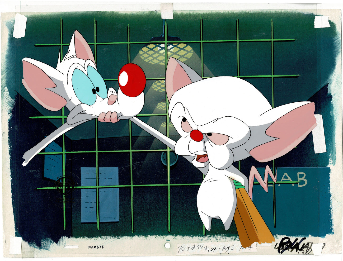 Pinky and The Brain Key Master Setup including Production Cels and Background from Steven Spielberg 1995-98 Warner Brothers BS