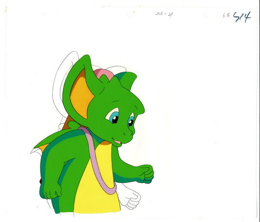 Pocket Dragon Adventures DIC production animation cel with stuck drawing 1998 Real Musgrave 14