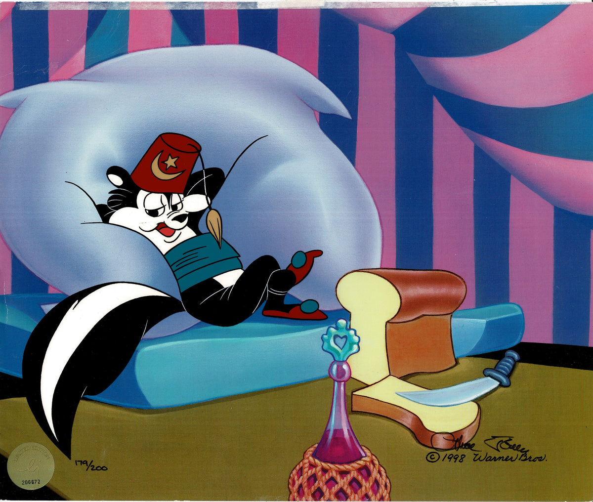 Pepe Le Pew Chuck Jones SIGNED Limited Edition Cel of 200 Looney Tunes Warner Brothers 1998 OH