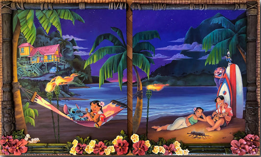 Lilo & Stitch Walt Disney Fine Art Denyse Klette Signed Limited Edition of 95 on Canvas "Music In The Air" - PREMIERE Edition