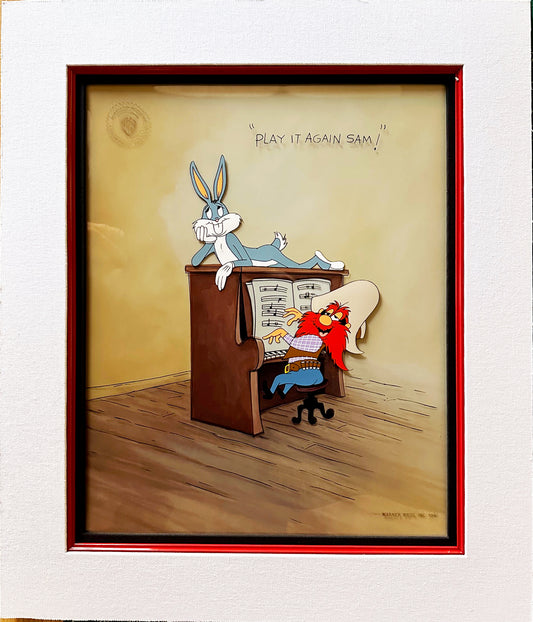 Play It Again Sam Bugs Bunny Yosemite Sam Limited Edition Cel of 750 Friz Freleng Looney Tunes WB 1992 OHC