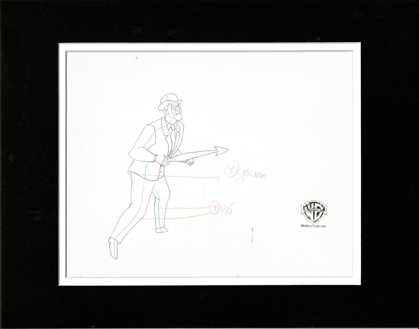 Batman the Animated Series BTAS Clock King Production Animation Cel Drawing Warner Brothers DC 1992 Clock King Episode C11