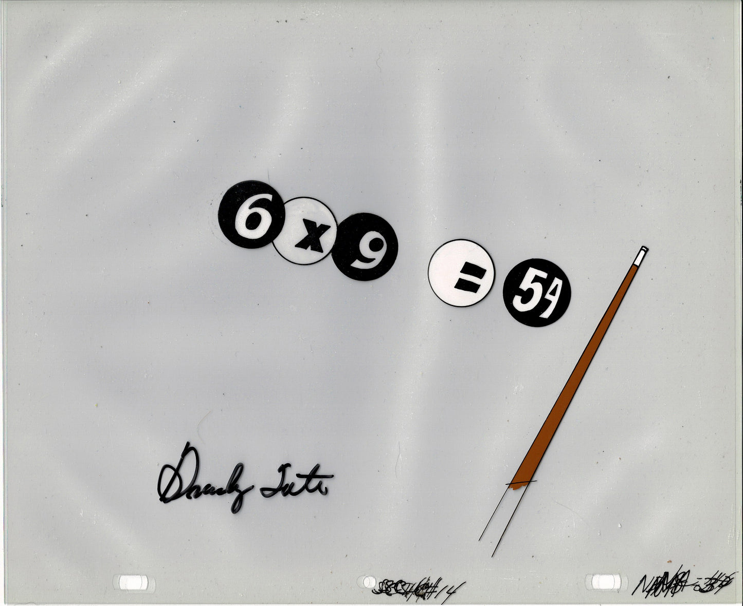 Schoolhouse Rock ABC Original Production Animation Cel Setup Naughty Number Nine 1973 SIGNED by Grady Tate