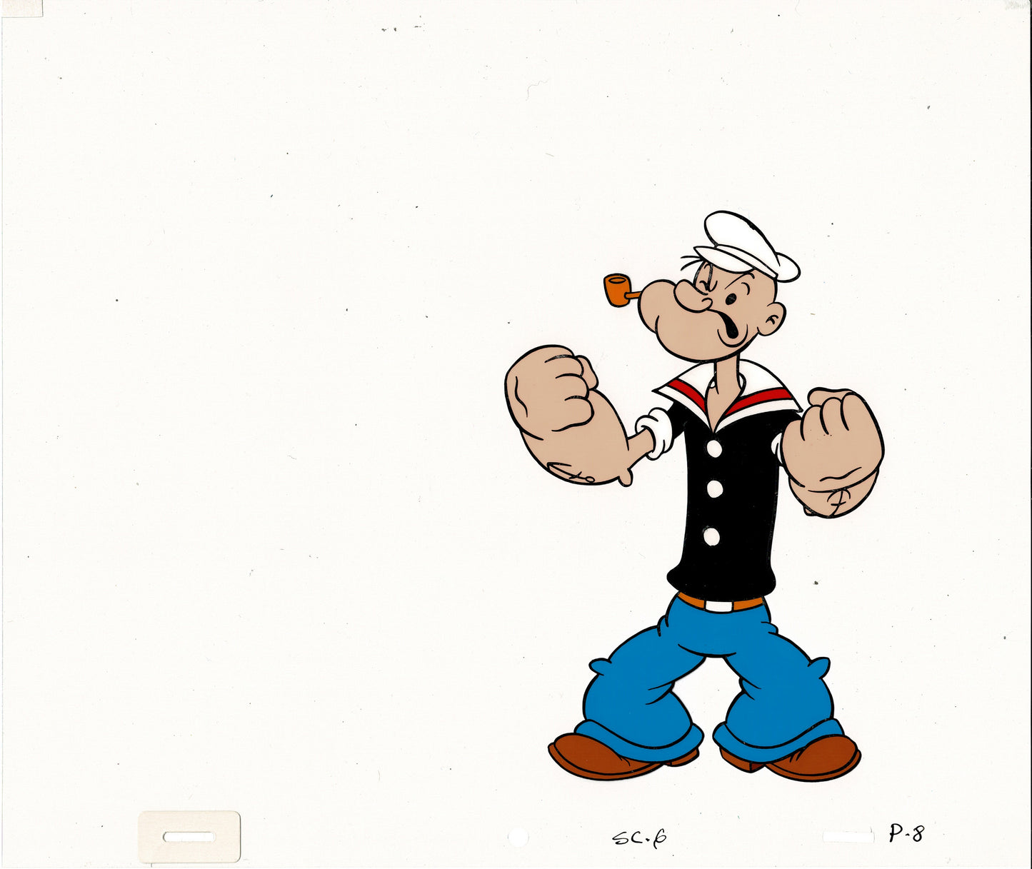 Popeye Screen-Used Production Animation Cel and Drawing Hand-Inked Pre-1970s C-KO