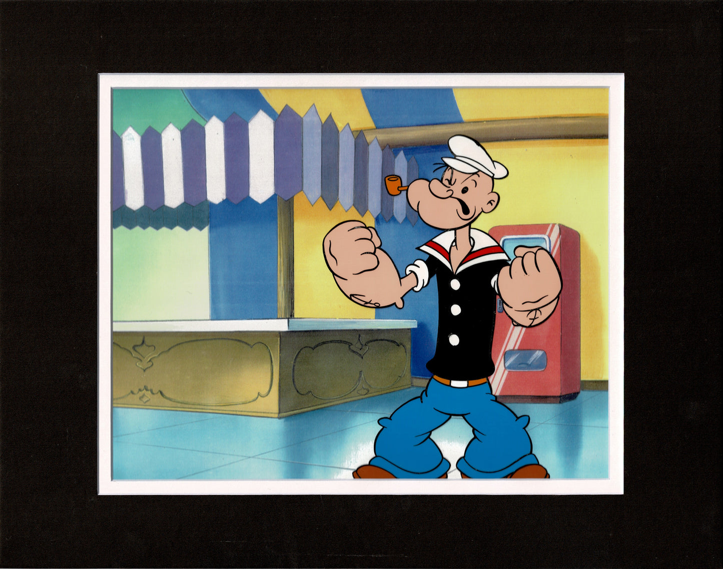 Popeye Screen-Used Production Animation Cel and Drawing Hand-Inked Pre-1970s C-KO