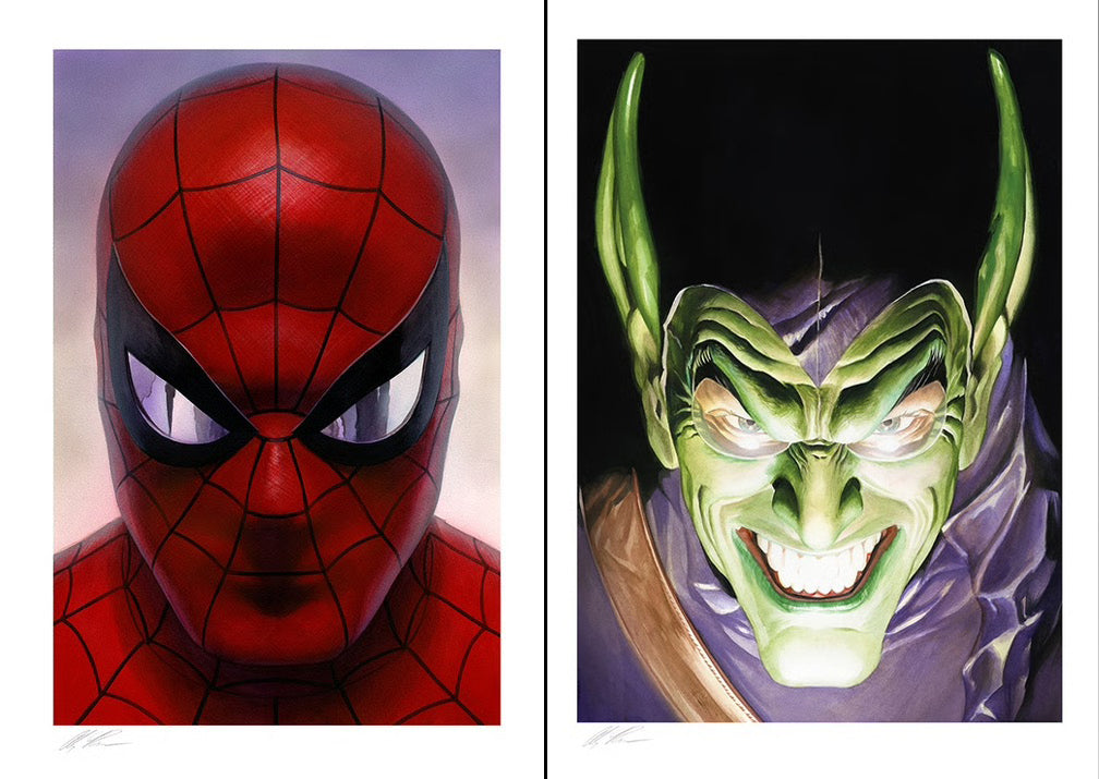Spider-Man and Green Goblin (set of 2) Marvel Comics Alex Ross Signed Prints on Paper Limited Edition of 25 Artist Proof Edition