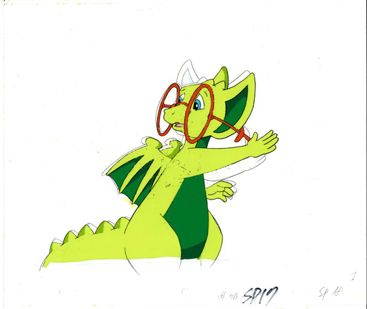 Pocket Dragon Adventures DIC production animation cel with stuck drawing 1998 Real Musgrave sp17