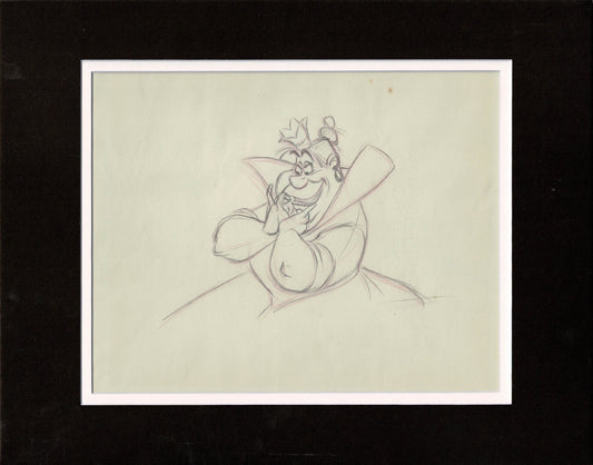 Alice in Wonderland Queen of Hearts Walt Disney Rough Animation Production Drawing 1951 C-KO