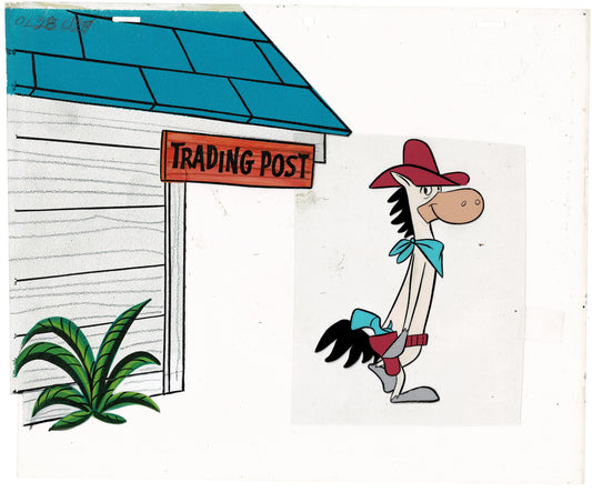 Quick Draw McGraw Production Animation Art Cel and Wally Gator Background Overlay Cel Hanna Barbera 1959-61