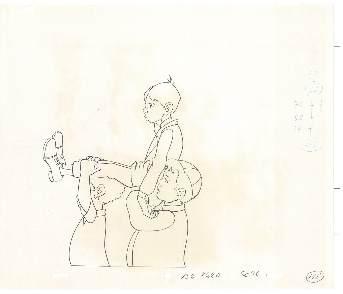 Little Rascals Animation Little Rascals 2 LOT Production Animation Cel Drawings with Alfalfa fr ...
