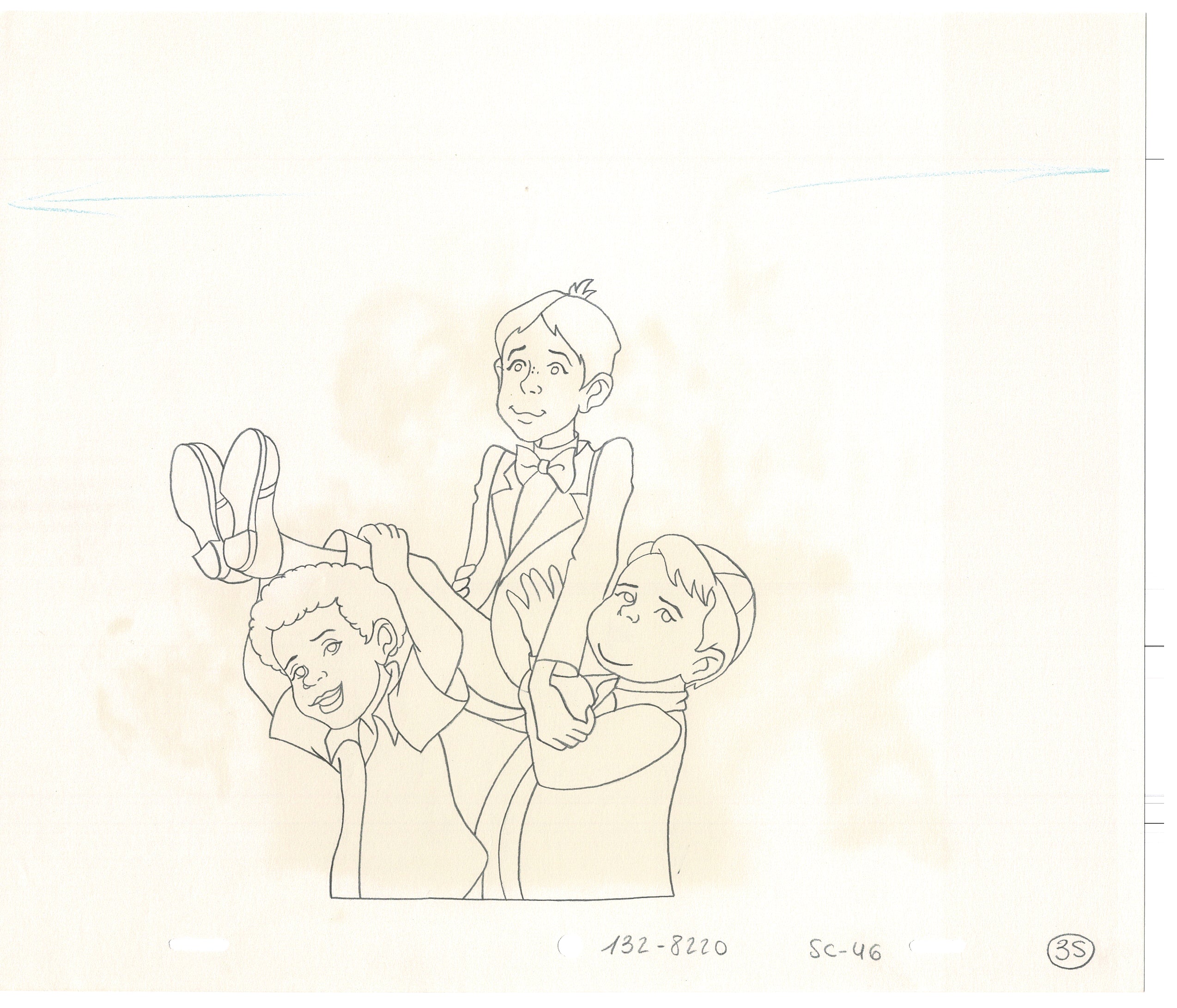 Little Rascals 2 LOT Production Animation Cel Drawings with Alfalfa fr ...