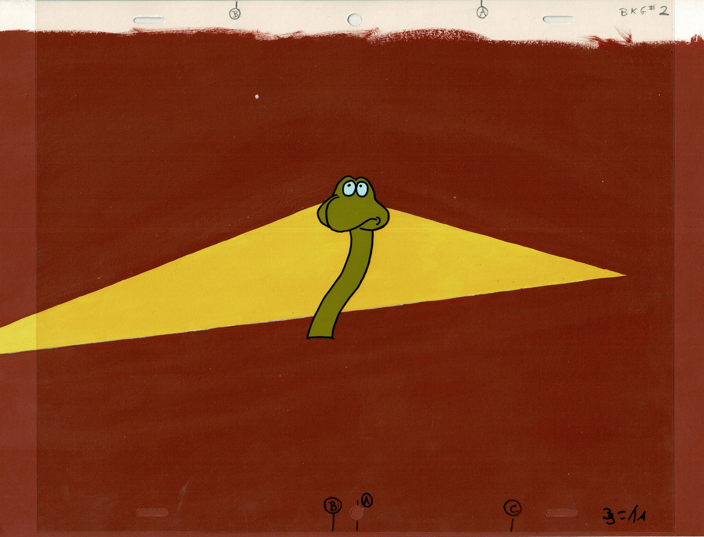 Sesame Street Cels and Drawings and OBG Original Background Production Animation Detective Snake Book by Paula Winter Cartoon by Daniel Ivanick 1985 SP04