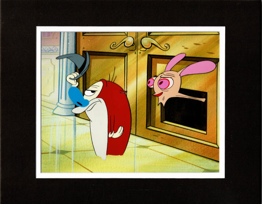 Ren and Stimpy Production Animation Cels and OBG Hand-Painted Original Background from Nickelodeon 1995 SU