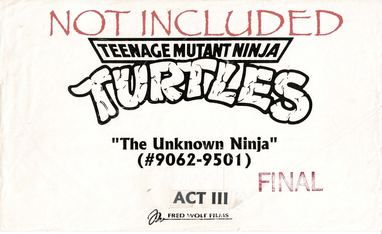 Teenage Mutant Ninja Turtles TMNT Original Production Animation Storyboard 1995 U3-59