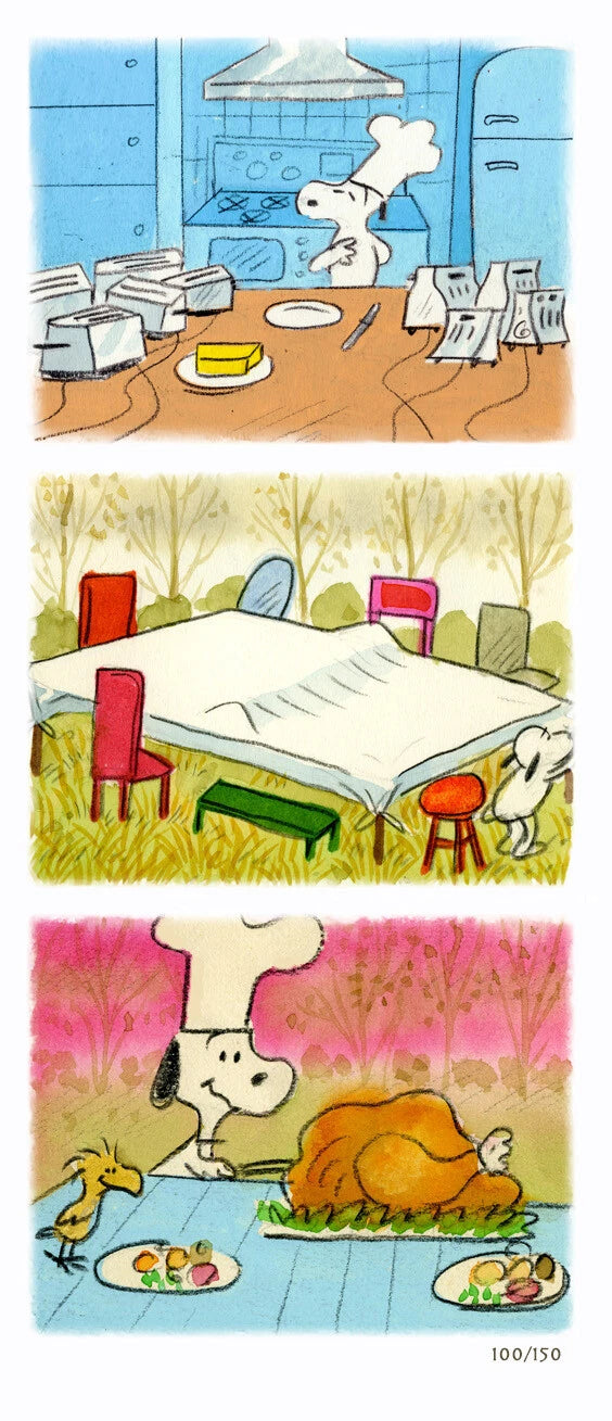 PEANUTS 4 LOT of THANKSGIVING Animation Art Pieces Bill Melendez Snoopy Charlie Brown Charles M. Schulz