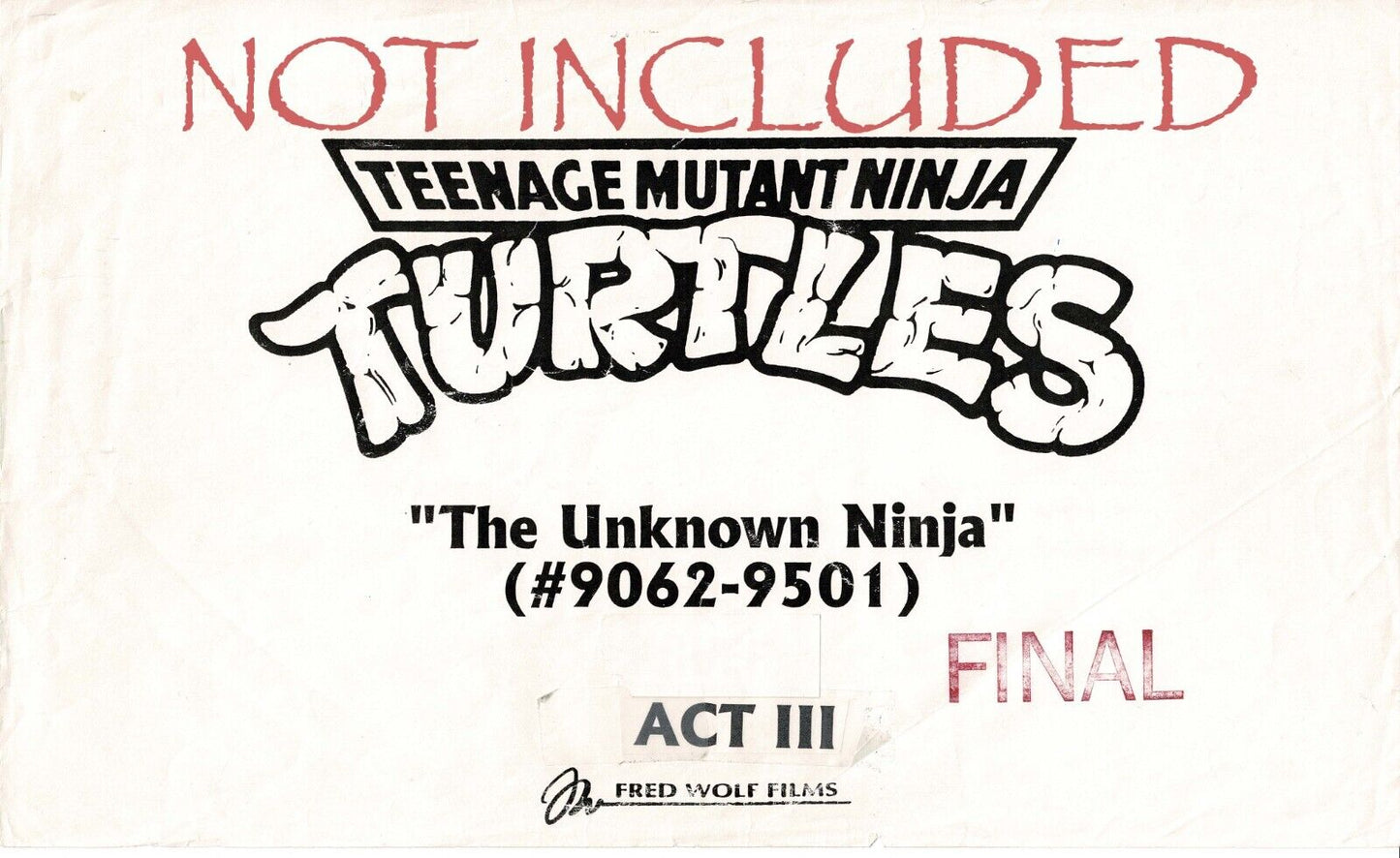 Teenage Mutant Ninja Turtles TMNT Original Production Animation Storyboard 1995 U3-81A