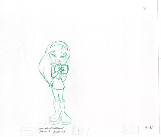 BRATZ Chloe Commercial Production Animation Cel Drawing 2003 D-013