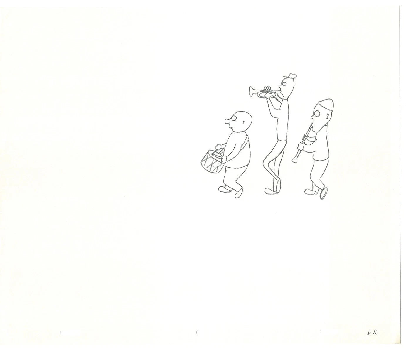 Sesame Street Three Cel Drawings Detective Anticipation Production Cartoon Ivanick 1989 DD277