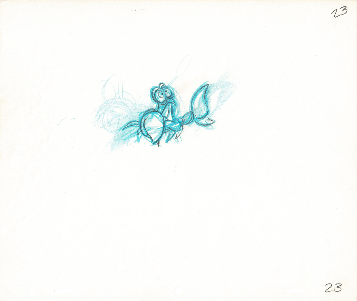 Little Mermaid Sebastian Walt Disney Production Animation Cel Drawing 1989 23m