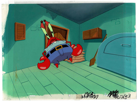 SpongeBob SquarePants Cartoon Production Animation Cel Setup of Mr Krabs Nickelodeon 1999 103