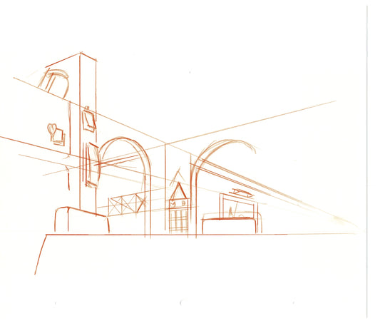 The Simpsons Original Production Animation Background Drawing of the KITCHEN Fox BK-003