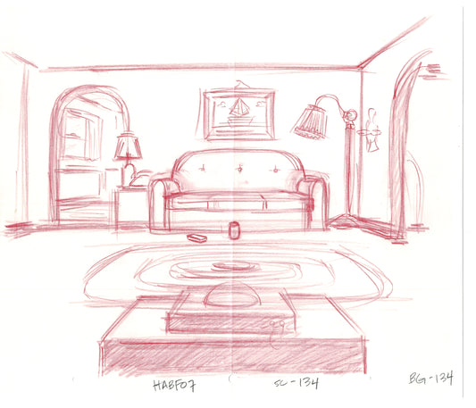 The Simpsons Original Production Animation Background Drawing Fox 2006 BK-005