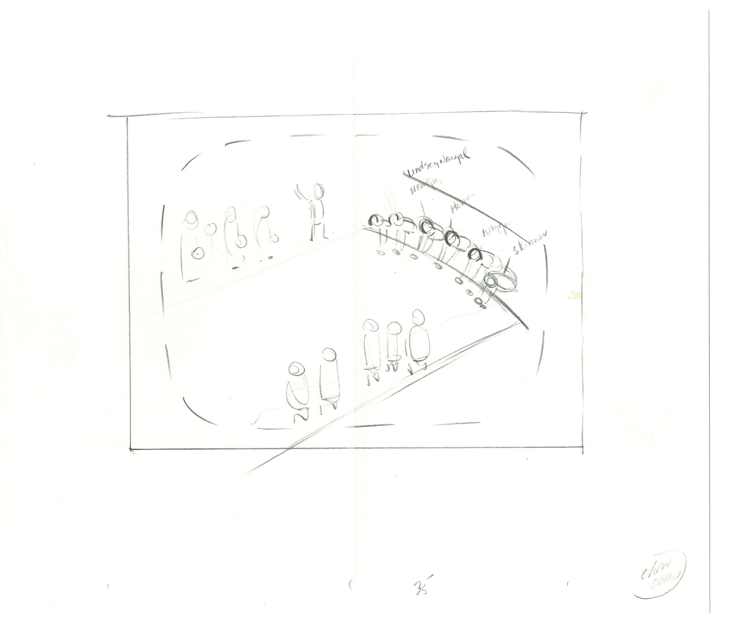 Lot of 3 The Simpsons Original Production Animation Background Drawings Fox BK-007-9