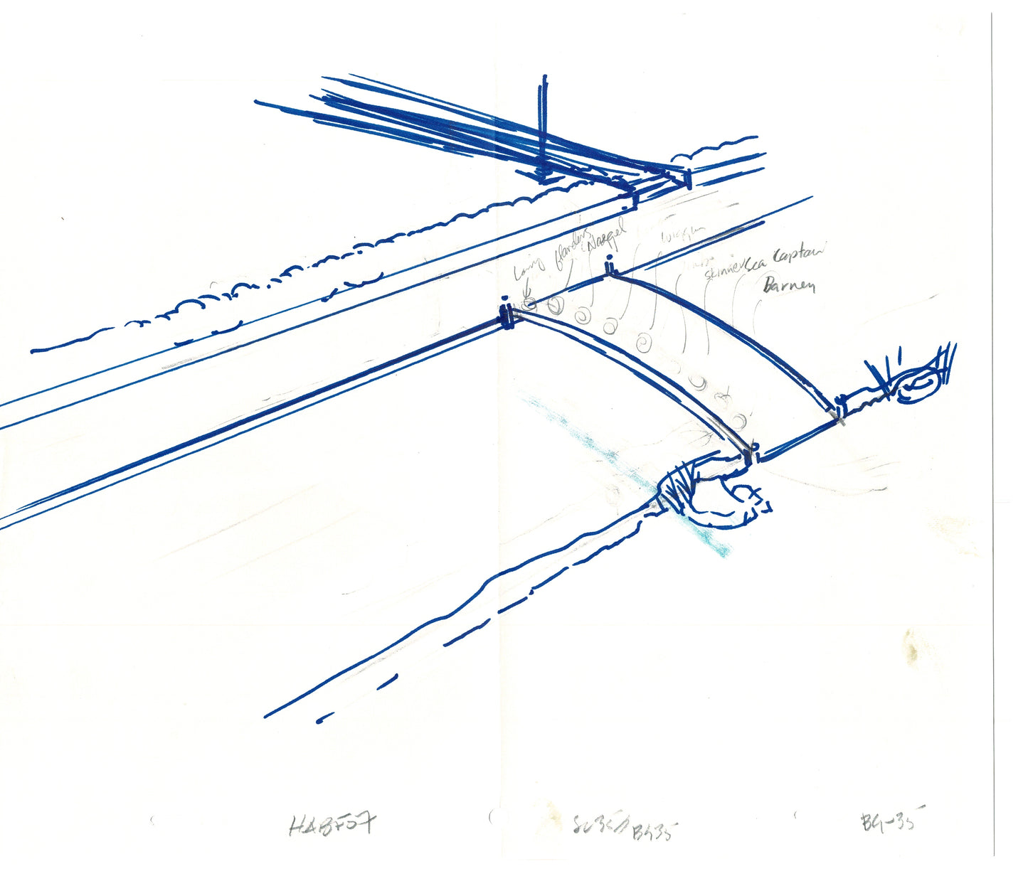 Lot of 3 The Simpsons Original Production Animation Background Drawings Fox BK-007-9