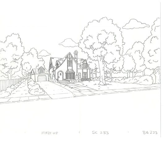 The Simpsons Original Production Animation Background Drawing Fox 2006 BK-014