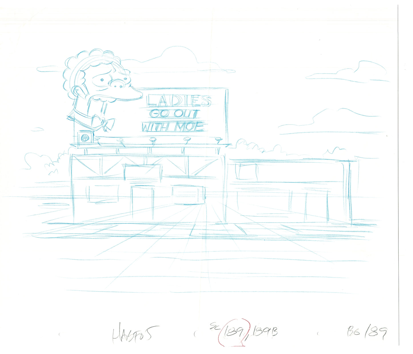 The Simpsons Original Production Animation Background Drawing Fox 2006 BK-027