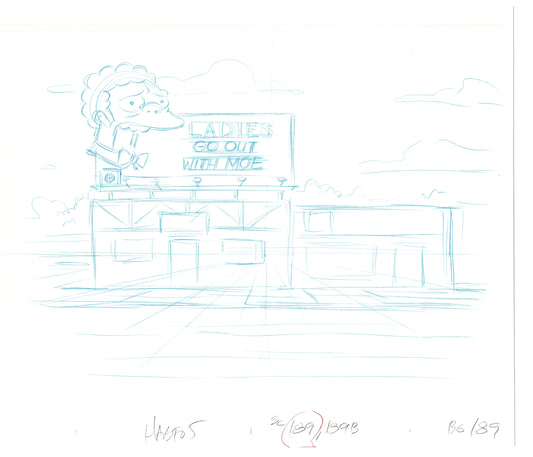 The Simpsons Original Production Animation Background Drawing Fox 2006 BK-027