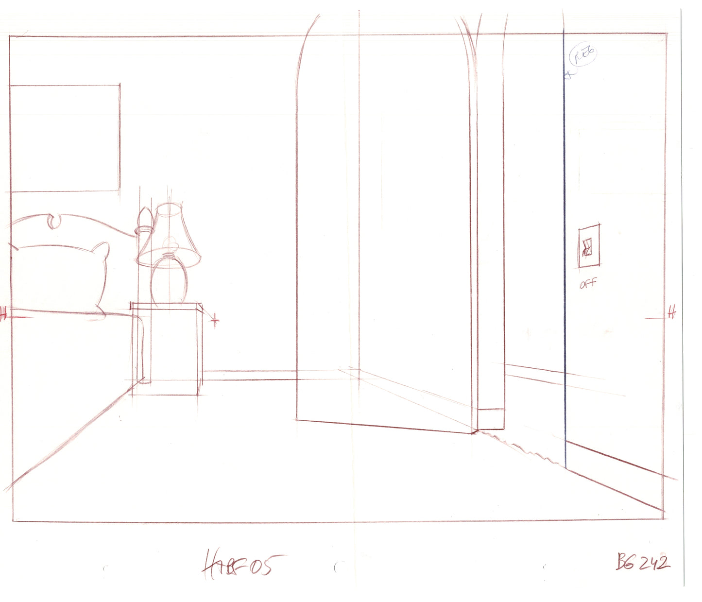 The Simpsons Original Production Animation Background Drawing Fox 2006 BK-029