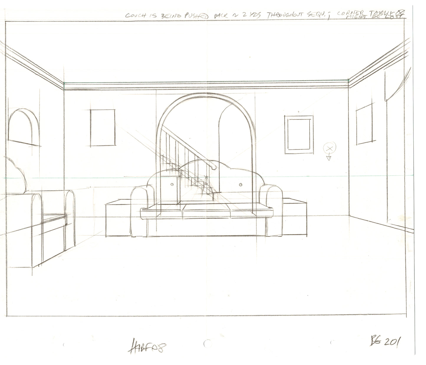 The Simpsons Original Production Animation Background Drawing Fox 2006 BK-033