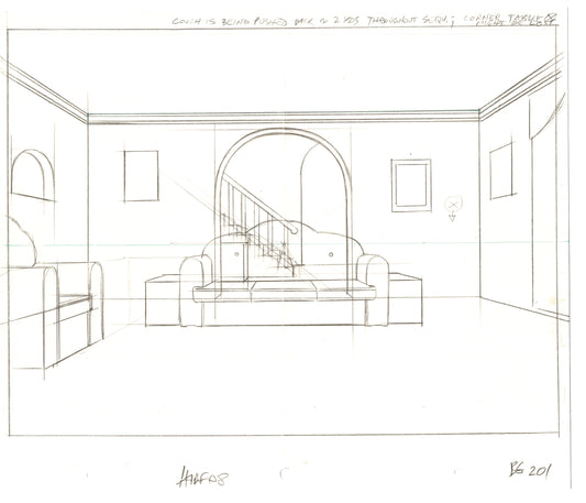 The Simpsons Original Production Animation Background Drawing Fox 2006 BK-033