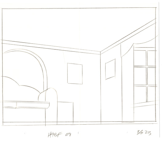 The Simpsons Original Production Animation Background Drawing Fox 2006 BK-034