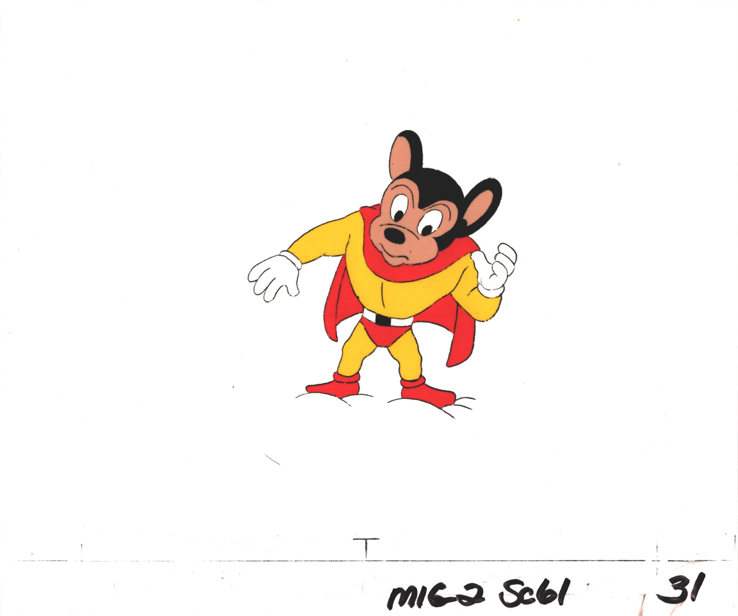 Mighty Mouse Cartoon Production Animation Cel and Drawing Filmation Anime Actually Used ON SCREEN C-sc31