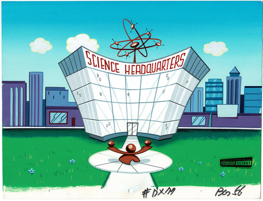 Dexters LAB Cartoon Production Animation Background of Science Headquarters from Cartoon Network with COA and Seal 8