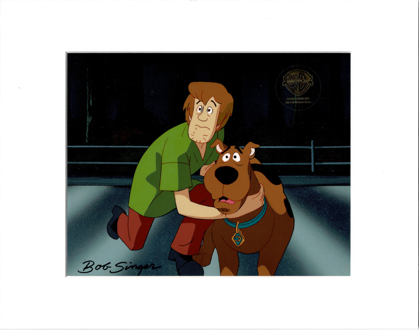 Scooby Doo and Shaggy The Witch's Ghost Production Animation Cel from Hanna Barbera Signed by Bob Singer 1999