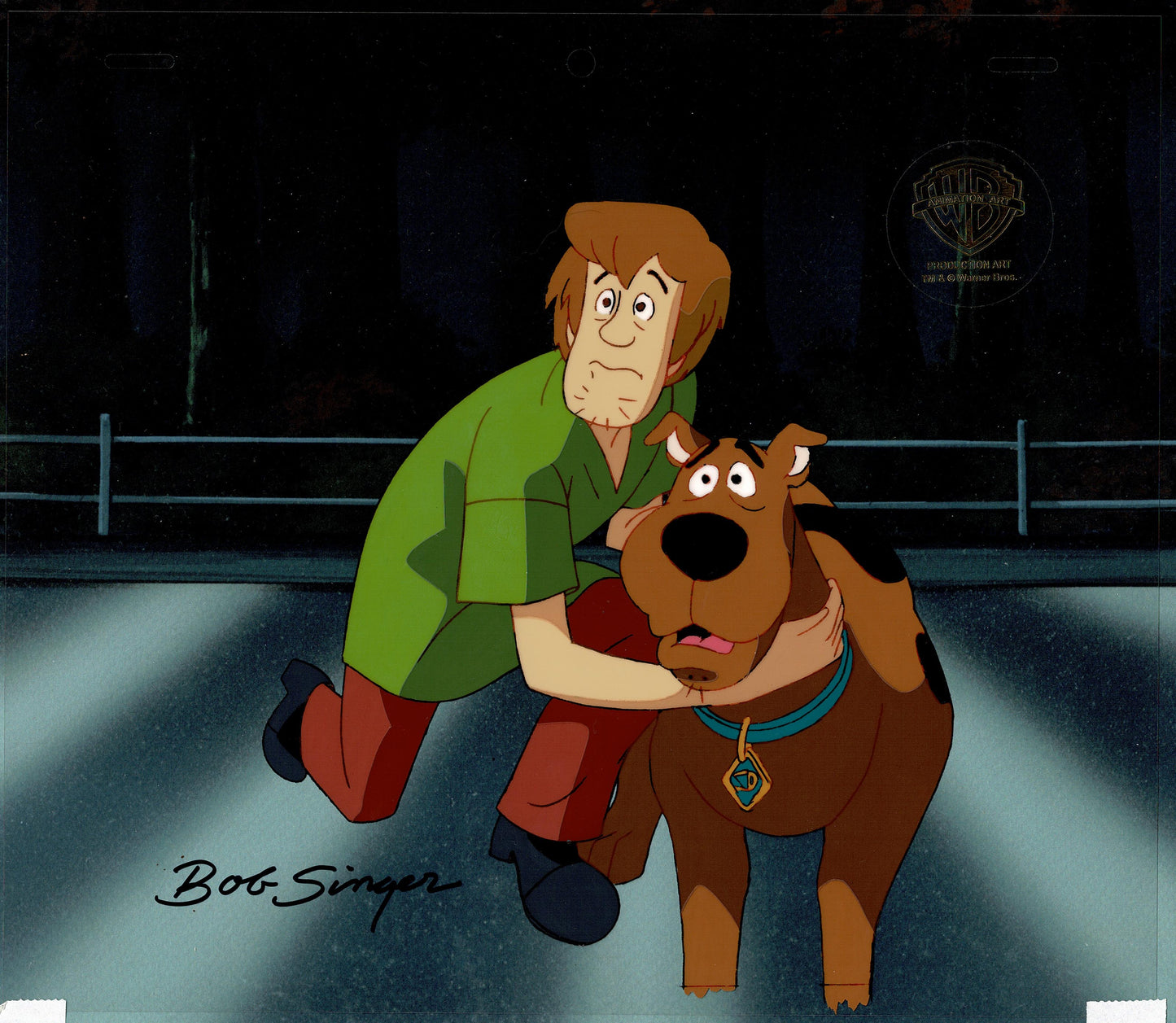 Scooby Doo and Shaggy The Witch's Ghost Production Animation Cel from Hanna Barbera Signed by Bob Singer 1999