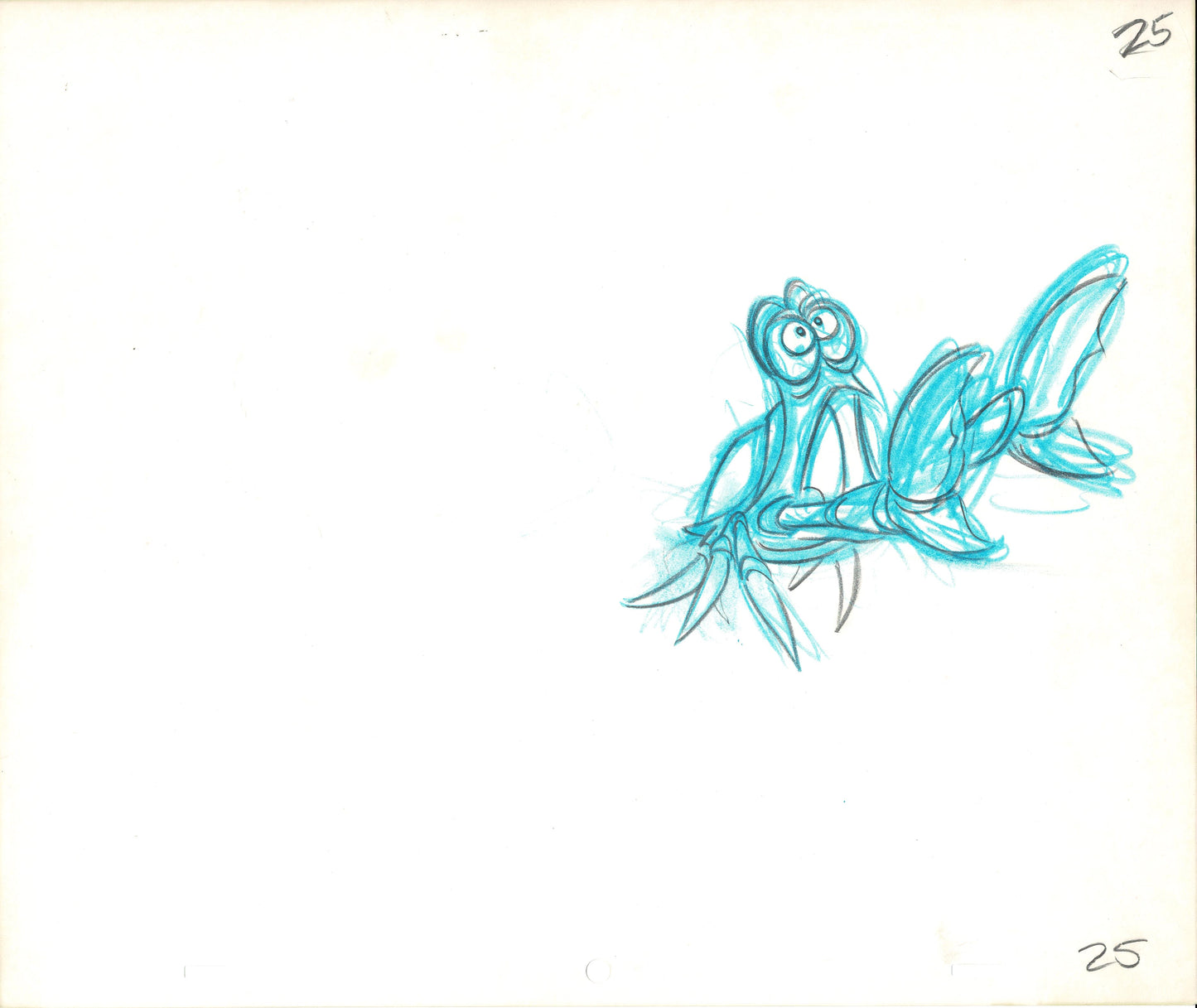 Little Mermaid Sebastian Walt Disney Production Animation Cel Drawing 1989 25