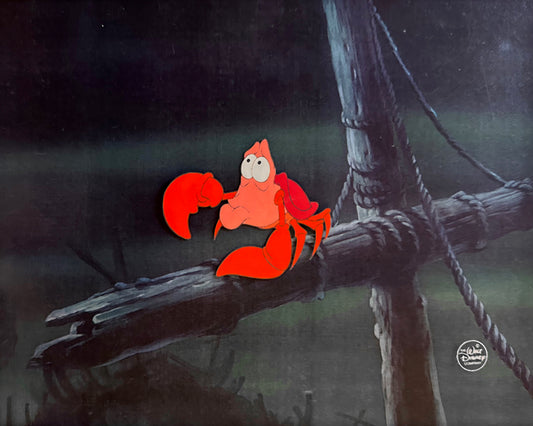 The Little Mermaid Sebastian Walt Disney Production Animation Cel 1989 C-KO