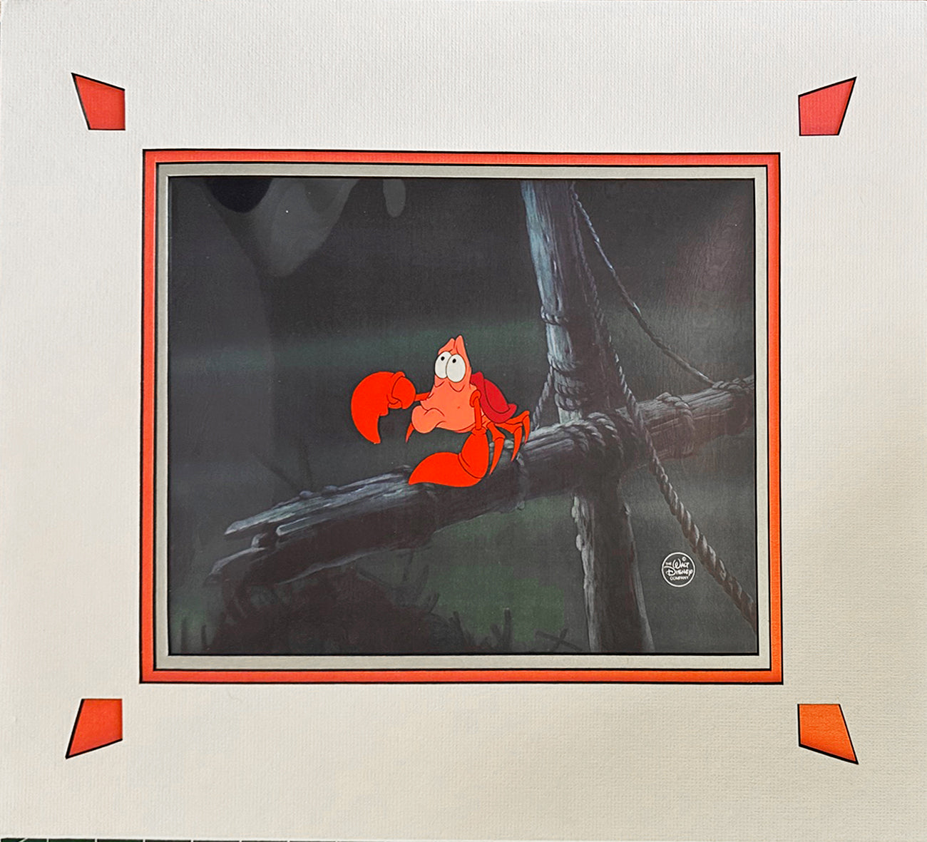 The Little Mermaid Sebastian Walt Disney Production Animation Cel 1989 C-KO