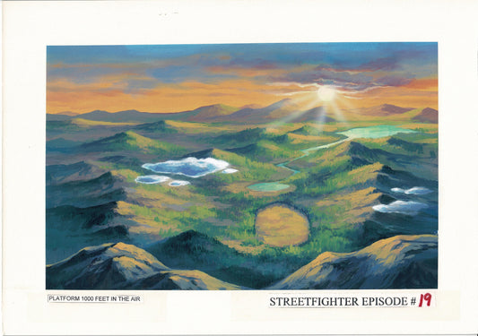 Street Fighter Hand Painted Background KEY Used to Make Cartoon of Platform in Air Episode 19