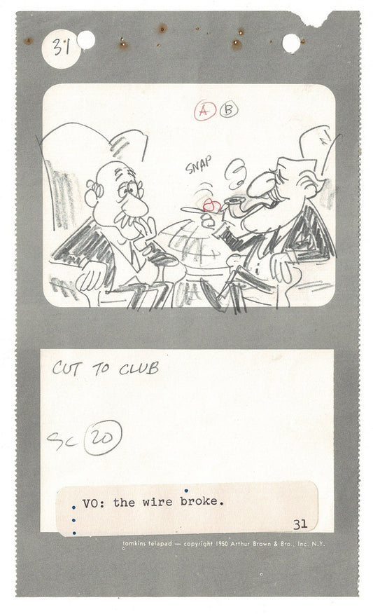 Commander McBragg From Underdog Hand-drawn Production Storyboard drawn by Joe Harris at Total TV 1966 s5
