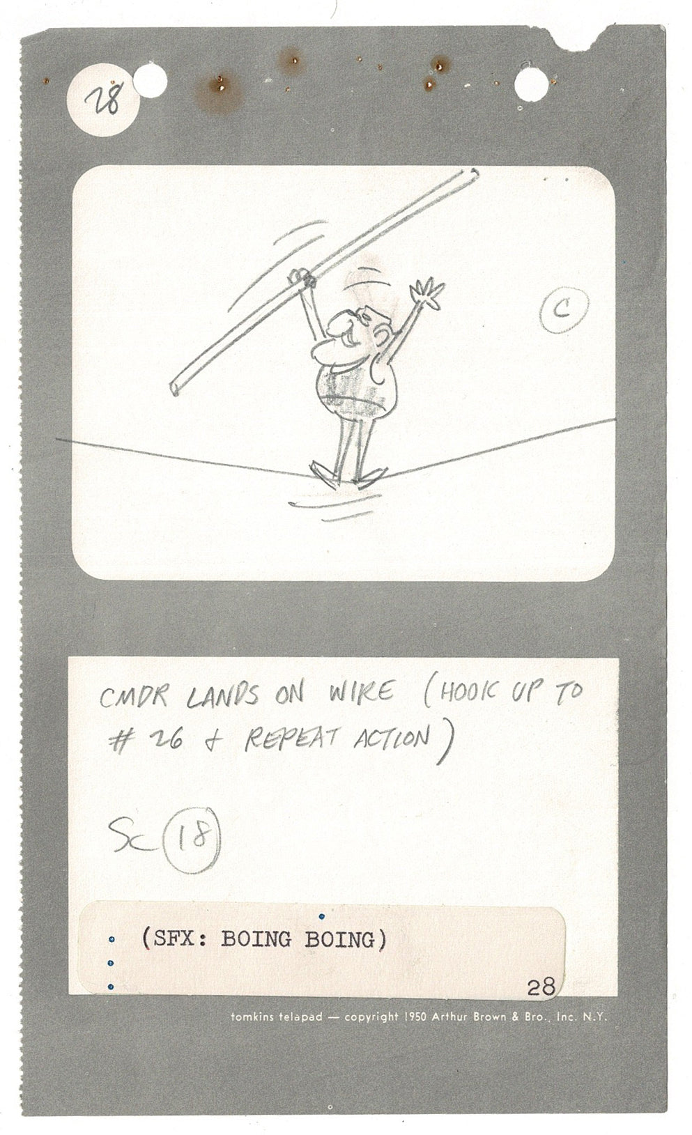 Commander McBragg From Underdog Hand-drawn Production Storyboard drawn by Joe Harris at Total TV 1966 s6