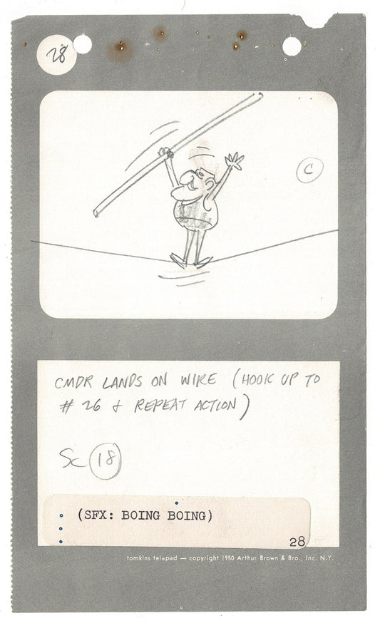 Commander McBragg From Underdog Hand-drawn Production Storyboard drawn by Joe Harris at Total TV 1966 s6