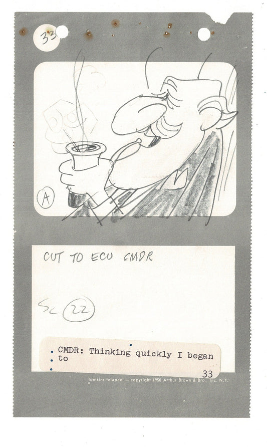 Commander McBragg From Underdog Hand-drawn Production Storyboard drawn by Joe Harris at Total TV 1966 s7